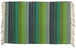 100% Cotton Flat Weave Green Rug Striped 2 X 3