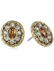 Carolee "Brown Eyed Girl" Twisted Button Earrings