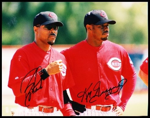Ken Griffey Jr. And Barry Larkin Autographed/Hand Signed Photo