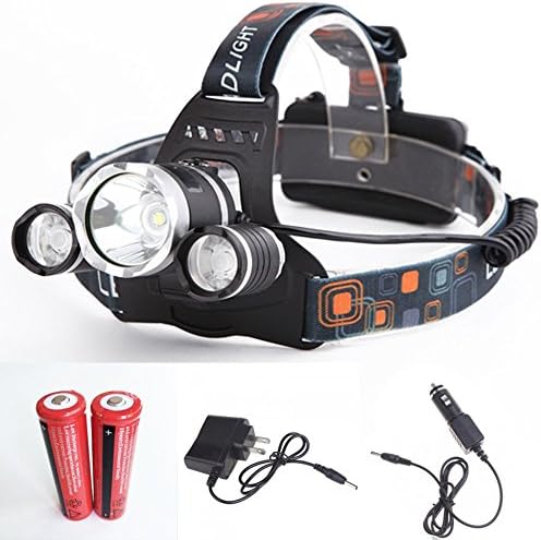 6000 Lumen CREE XM-L T6 LED Headlamp Headlight Caming Hiking Running Head Light Lamp 5 Modes +2*18650 Battery + AC/Car Charger