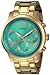 GUESS Women's U0330L5 Gold-Tone Multi-Function Watch with Green Dial