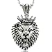 Mens Roaring Lion King Necklace in Stainless Steel Mens Roaring Lion King Necklace in Stainless Steel