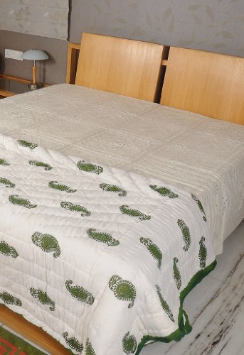 Imagen 2 de Hecho a mano Tamaño Casa Rural por habitaciones Jaipuri Reversible indio Boho algodón acolchado tamaño de 90 x 60 pulgadas