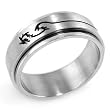 Men's Stainless Steel Dragon Spinner 7.8mm Band Ring