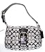 Authentic Coach Soho Signature Pocket Flap Purse Shoulder Handbag 15668 Black/White