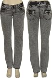 VANILLA STAR Stone Wash Skinny Jeans [V2235-600], BLACK