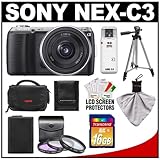 Sony Alpha NEX-C3 Digital Camera Body & E 16mm f/2.8 Lens (Black) with 16GB ....