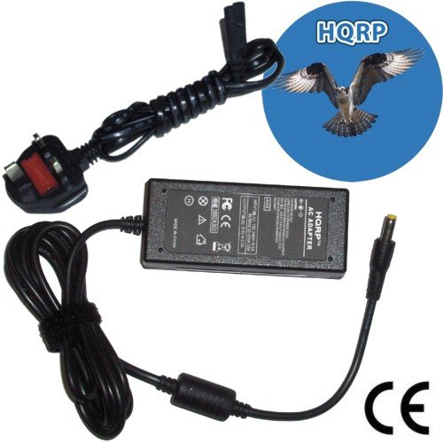 Hqrp Laptop / Netbook Ac / Dc Adapter / Charger / Mains Adaptor Compatible With Asus Eee Pc 700 / 701 / 701c / 701sd / 701sdx / 702 / 800 / 801 / 2g Surf / 4g / 4g Surf / 8g ; Asus Ad59930 Power Supply Cord Replacement Plus Hqrp Coaster Picture