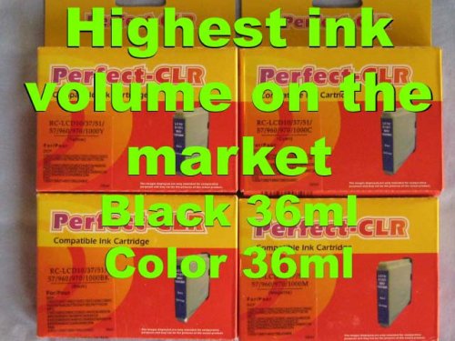 10-pack 36ml each color HIGH capacity LC51 LC51 (4B,2C,2M,2Y) Brother Compatible Ink Cartridges fits Brother MFC240C DCP130C MFC-5460CN MFC-440CN MFC-665CW MFC-5860CN MFC-3360C.