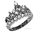 Guliette Verona Sterling Silver Princess Crown Ring (Black Rhodium Plated)