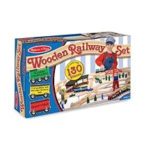 Hot Sale Melissa & Doug Deluxe Wooden Railway Set