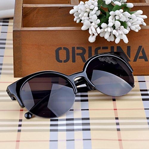 Fashion Vintage Sunglasses Retro Cat Eye Semi-rim Round Sunglasses for Men Women Sun Glasses Eyewear Eyeglasses Y52*mpj093#m5