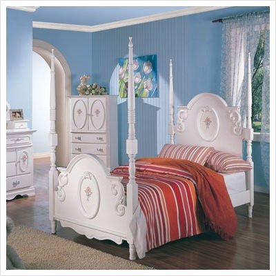 Bundle-30 Vernon Four Poster Bedroom Collection (5 Pieces) Size: Twin