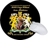 Prince William and Kate Middleton Engagement BLACK DESIGN Mouse Pad Mousepad Mousepad, Ideal Gift to Commemorate the Engagement - Royal Memoribilia, Prince William Engagement Memoribilia