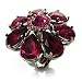 Oversized Magenta Crystal Flower Cocktail Ring
