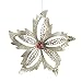 Factory Direct CraftÂ® Group of 12 Sparkling Gold Poinsettia Ornaments with Jeweled Center for Holiday and Home Decor