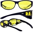 Global Vision Escort Fit Over Prescription Glasses Sunglasses Yellow Tinted Has Matching Side Lenses Meets ANSI Z87.1-2003 Standards for Safety Eyewear