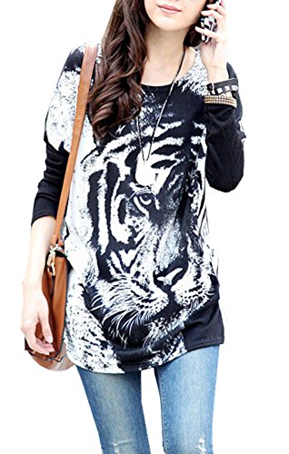 Relipop Women Fashion Shirt Long Sleeve Loose Blouse Casual Tops