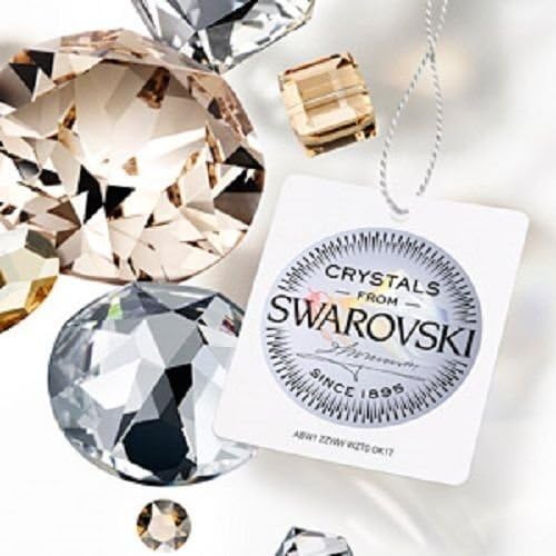 18K Rose Gold GP Delicate Brown Gold Swarovski Crystal Pearls Chain Necklace