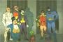 Batman & Robin With Villains Framed Publicity Cel