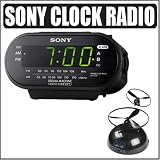 Sony ICFC-318 Black Clock Radio w/ Flying Alarm Clock