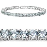 14.40 Carat Genuine Blue Topaz Silver Bracelet