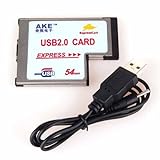 AKE Expresscard to 2 USB 2.0 Ports 54MM PCMCIA Cardbus Card