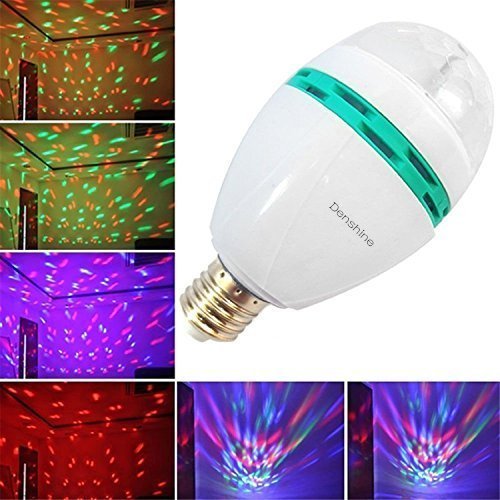 Denshine® E27 3W Colorful Rotating Disco Ball Light Mini LED RGB Crystal Magic Ball Bulb Effect light Disco DJ Stage Revolving Lighting For Xmas Home Dance Party Ballroom Club Pub Bar
