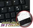 SPANISH LATIN AMERICAN NETBOOK KEYBOARD STICKERS BLACK BACKGROUND
