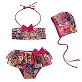 KSWIM-F1322# 90/100/110/120/130cm　キャップ付水着3点セット　花柄　 子供用水着・子供水着・子供　水着・キッズ水着・キッ...