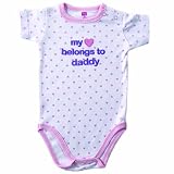 Luvable Friends Sayings Bodysuits for Baby Girls, My -heart- belongs to daddy - 3-6 months