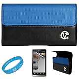 Blue & Black Portola Executive Leather Holster Carrying Case with Fixed Bel ....