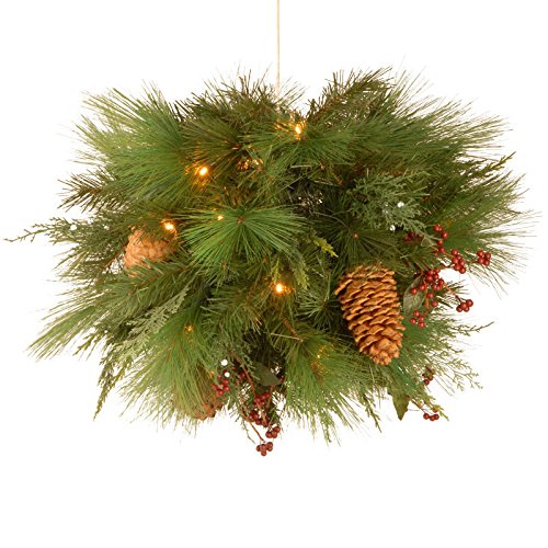 20 Prelit BatteryOperated White Pine Artificial Christmas Kissing