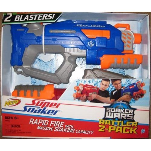 2 Pk Blaster Super Soaker Water Rattler Rapid Fire Water Gun