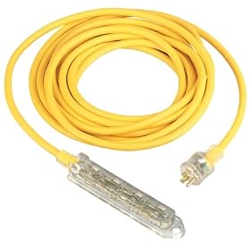 Coleman Cable 04429 12/3 Insulated Outdoor Extension Cord with 4-Outlet Strip, 100-Foot