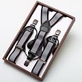 Blue Woven Nylon Braces mens Braces Clip-end Brace With Y-Back genuine Leather SP1017