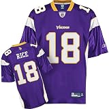 Sidney Rice Jersey: Reebok Purple Replica #18 Minnesota Vikings Jersey - Large