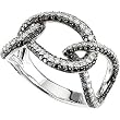 14K White Gold Black and White Diamond Ring - 1.67 Ct.