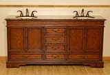 72 Bathroom Furniture Baltic Brown Granite Top Double Sink Vanity Cabinet 715BB