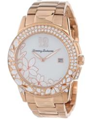 Tommy Bahama Swiss Womens TB4044 Bimini Floral Round Stone Bezel Mother-Of-Pearl Flowers Watch