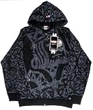 WSOP World Series of Poker Allover Mens Zip-up Headphones Hoodie, Black