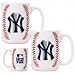 New York Yankees 2-Piece Ceramic Gameball Mug Set (Primary Logo)
