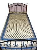 Cotton Bedspreads White Blue Floral Print Cotton Twin Sized Indian Bedding  ....