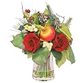 Roses with Holly Berries - Multi color(9 x 8 x 9")