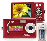 SVP DC-12DX-Red 12MP Max Thinnest DIGITAL CAMERA VIDEO w/ SOUND! (AAA Rechargeable Set Included)