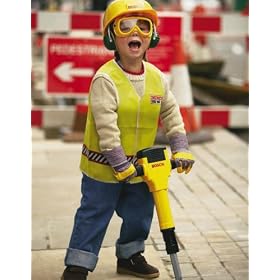 Construction Worker Set with Helmet, Goggles, Ear Muffs and Gloves. by Construction Tools for Children