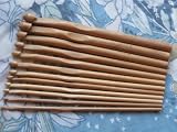 One set of 13 PCs bamboo crochet hooks US 2/C (2.75 mm)-US 15/N (10 mm)