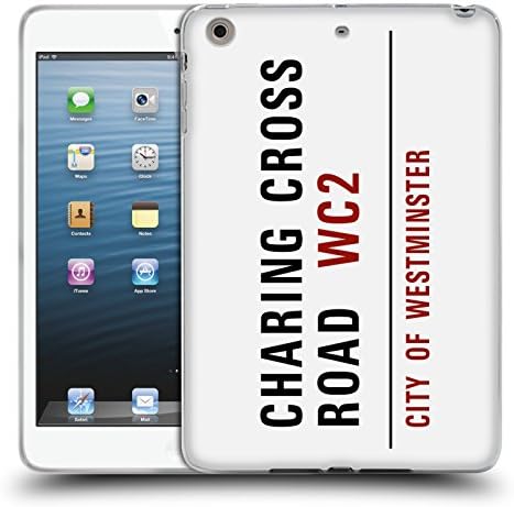 Official London Charing Cross Road Street Signs Soft Gel Case for Apple iPad mini 1 / 2 / 3