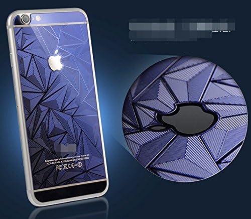 iPhone6s plus Glass Screen Protector, YSFMODE iPhone6s plus 5.5inch front &amp; Back Colored Tempered Glass Screen Protector iPhone 6+/6s+ 3D Diamond protector personality protection+ lens protector(Blue)