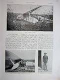 1930 French Print Challe Accident Plane Crash